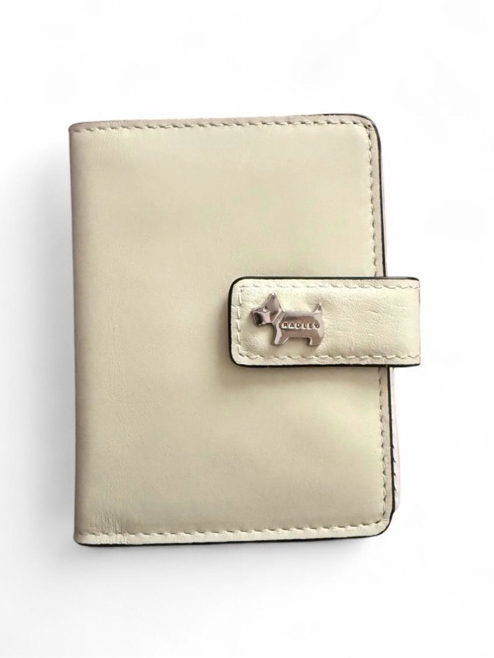 Radley London cream leather card wallet with silver detail.  Like new condition.